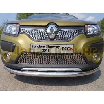 Накладка решётки радиатора нижняя лист ТСС для Renault Sandero Stepway 2015-