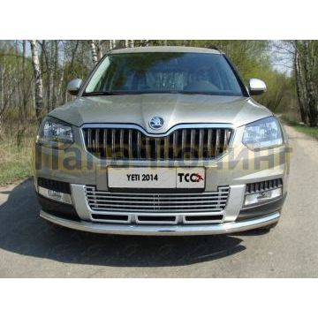 Накладка решётки радиатора 12 мм на Outdoor ТСС для Skoda Yeti 2014-2018 Накладка решётки радиатора 12 мм на Outdoor ТСС для Skoda Yeti 2014-2018