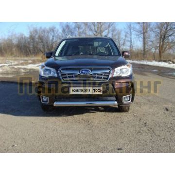 Накладка решётки радиатора нижняя 12 мм (спорт) ТСС для Subaru Forester SJ 2013-2016 Накладка решётки радиатора нижняя 12 мм (спорт) ТСС для Subaru Forester SJ 2013-2016