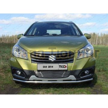 Накладка решётки радиатора 12 мм ТСС для Suzuki SX4 New 2013- Накладка решётки радиатора 12 мм ТСС для Suzuki SX4 New 2013-