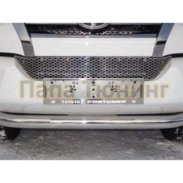 Решетка радиатора нижняя лист ТСС для Toyota Fortuner 2017-