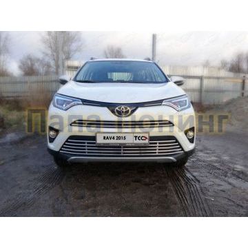 Накладка решётки радиатора нижняя 16 мм ТСС для Toyota RAV4 2015-2019 Накладка решётки радиатора нижняя 16 мм ТСС для Toyota RAV4 2015-2019