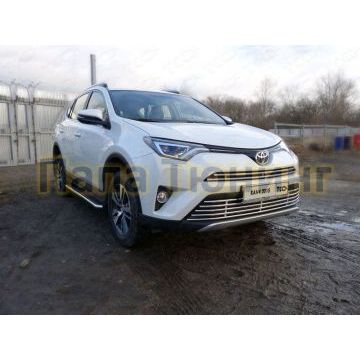 Накладка решётки радиатора верхняя 16 мм ТСС для Toyota RAV4 2015-2019 Накладка решётки радиатора верхняя 16 мм ТСС для Toyota RAV4 2015-2019