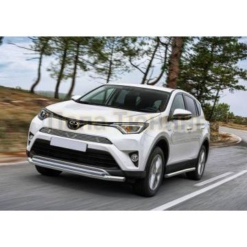 Накладка решетки радиатора верхняя 10 мм Rival для Toyota RAV4 2015-2019