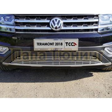 Накладка решетки радиатора нижняя 12 мм ТСС для Volkswagen Teramont 2018- Накладка решетки радиатора нижняя 12 мм ТСС для Volkswagen Teramont 2018-
