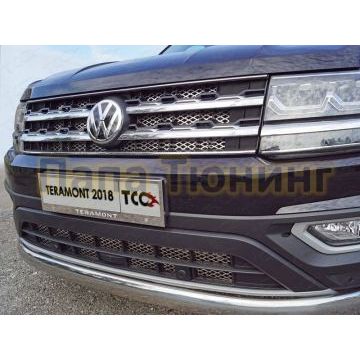 Накладка решетки радиатора верхняя лист ТСС для Volkswagen Teramont 2018-