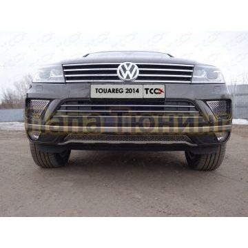 Накладка решётки радиатора центральная лист ТСС для Volkswagen Touareg 2014-2017