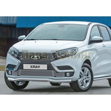 Накладка решетки радиатора 10 мм 4 части Rival для Lada X-RAY 2016-