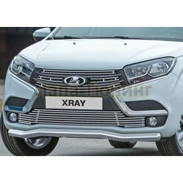 Накладка решетки радиатора 10 мм 4 части Rival для Lada X-RAY 2016-