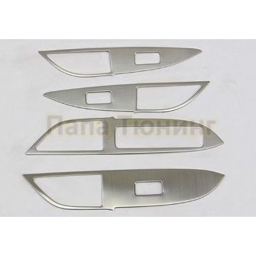 Накладки на панели управдения дверей 4 части OEM Tuning для Mitsubishi Outlander 2015-