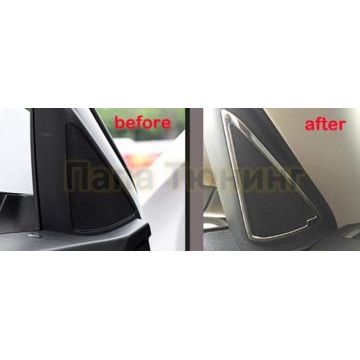 Накладки на углы передних дверей 2 части OEM Tuning для Skoda Kodiaq 2017-