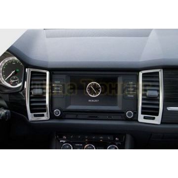 Окантовка передних воздуховодов вентиляции 4 части OEM Tuning для Skoda Kodiaq 2017-