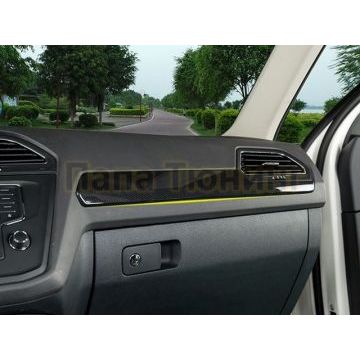 Накладка на торпеду над перчаточным ящиком чёрная OEM Tuning для Volkswagen Tiguan 2016-