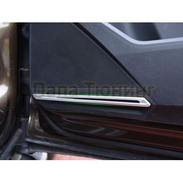 Накладки на крышку аудиоколонки в дверях 4 части OEM Tuning для Volkswagen Tiguan 2016-