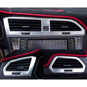 Накладки на вентиляцию торпеды 3 части OEM Tuning для Volkswagen Tiguan 2016-