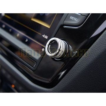 Окантовка на ручки аудиосистемы серебристая 2 части OEM Tuning для Volkswagen Tiguan 2016-