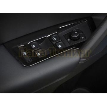 Окантовка панели стеклоподъемников чёрная 4 части OEM Tuning для Volkswagen Tiguan 2016-