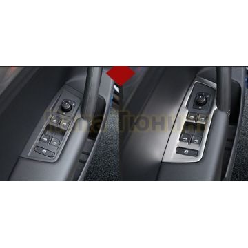Окантовка панели стеклоподъемников серебристая 4 части OEM Tuning для Volkswagen Tiguan 2016-