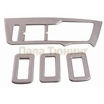 Окантовка панели стеклоподъемников серебристая 4 части OEM Tuning для Volkswagen Tiguan 2016-