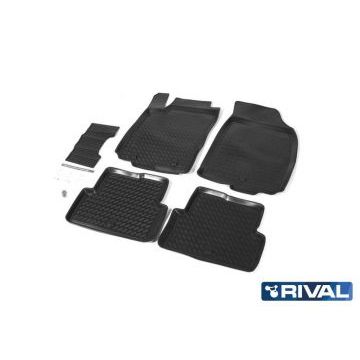 Коврики салона Rival полиуретан 5 штук на седан и хетчбек для Chevrolet Aveo 2012-2015