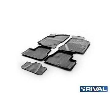 Коврики салона Rival полиуретан 5 штук на седан и хетчбек для Datsun on-DO/mi-DO 2014-