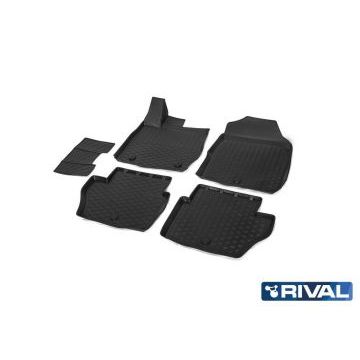 Коврики салона Rival полиуретан 5 штук на седан и хетчбек для Ford Fiesta 2015-2017