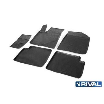 Коврики салона Rival полиуретан 5 штук для Geely Emgrand EC7 2012-