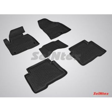 Коврики салона резиновые Seintex с бортиком для Hyundai Santa Fe 2012-2018
