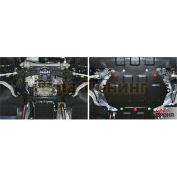 Защита картера сталь АвтоБроня для Genesis G80; V - 2.0; полный привод; Часть 2 2017-/Genesis G90; V - 3,3; полный привод; Часть 2 2016-2019/Genesis G90; V - 3,3; полный привод; Часть 2 2018-/Hyundai Genesis, V - 3.0; 3.8; полный привод; Часть 2 2014-2017