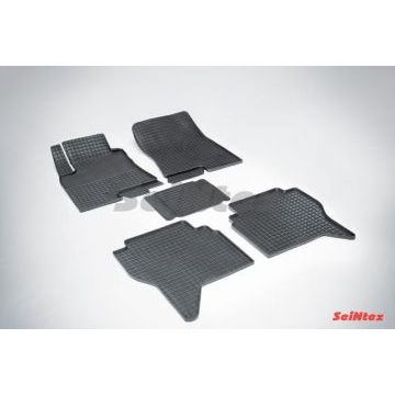 Коврики резиновые Seintex с рисунком Сетка для Mitsubishi Pajero 4 2006-