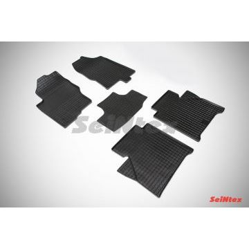 Коврики резиновые Seintex с рисунком Сетка для Nissan Navara 2010-2015