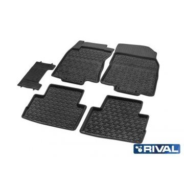 Коврики салона Rival литьевые резина 5 штук для Nissan Qashqai (СПБ) 2015-2019