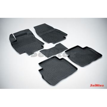 Коврики салона резиновые Seintex с бортиком для Nissan Tiida 2004-2014