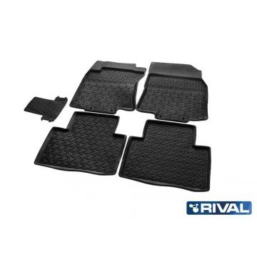 Коврики салона Rival литьевые резина 5 штук для Nissan X-Trail T32 2015-