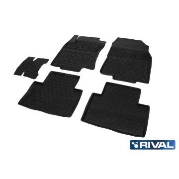 Коврики салона Rival литьевые резина 5 штук для Renault Koleos 2017-