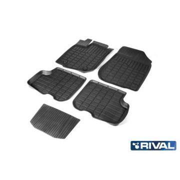 Коврики салона Rival литьевые резина 5 штук для Renault Logan 2015-