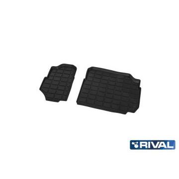 Коврики салона Rival литьевые резина 2 штуки на 3-й ряд для Skoda Kodiaq 2017-
