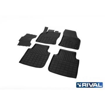 Коврики салона Rival литьевые резина 5 штук для Skoda Kodiaq 2017-