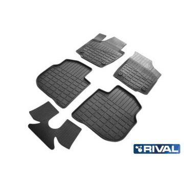 Литьевые коврики салона Rival для Volkswagen Polo VI лифтбек 2020-/Skoda Rapid 2013-2020 2020-