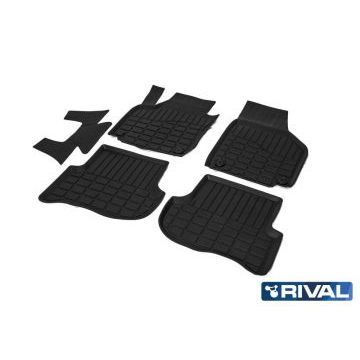 Коврики салона Rival литьевые резина 5 штук для Skoda Yeti 2009-2018