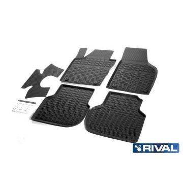 Коврики салона Rival литьевые резина 5 штук для Volkswagen Jetta 6 2011-2020