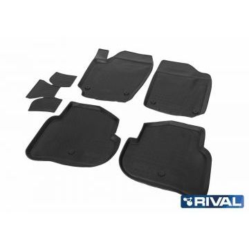 Коврики салона Rival полиуретан 5 штук для Volkswagen Polo Sedan 2009-2019