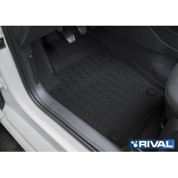 Коврики салона Rival литьевые резина 5 штук для Volkswagen Polo Sedan 2009-2019