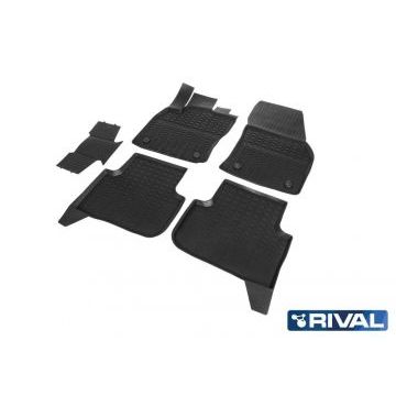 Коврики салона Rival литьевые резина 5 штук для Volkswagen Tiguan 2016-