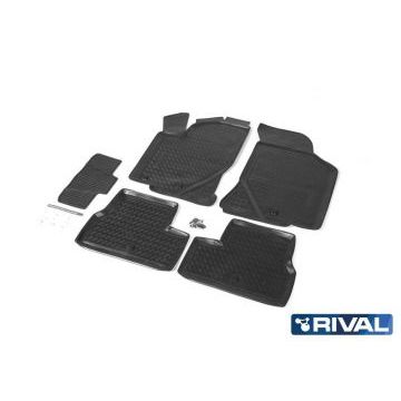 Коврики салона Rival полиуретан 5 штук на хетчбек на универсал для Lada Kalina/Kalina 2 2004-2018