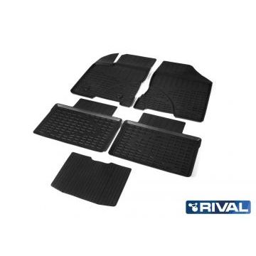 Коврики салона Rival литьевые резина 5 штук для Lada Vesta/Vesta SW 2015-