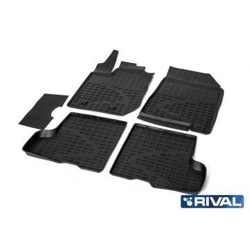 Коврики салона Rival литьевые резина 5 штук для Lada X-RAY 2016-