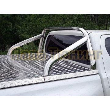 Защита кузова 75х42 мм (только для кузова) ТСС для Toyota Hilux Black Onyx 2020-