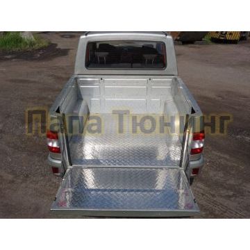 Защитный вкладыш для дна и борта из алюминия ТСС для УАЗ Патриот Пикап 2015-