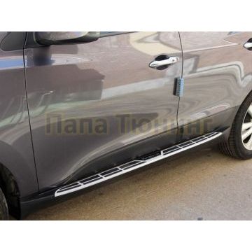 Пороги алюминиевые Mobis Style OEM Tuning для Hyundai ix35 2010-2015